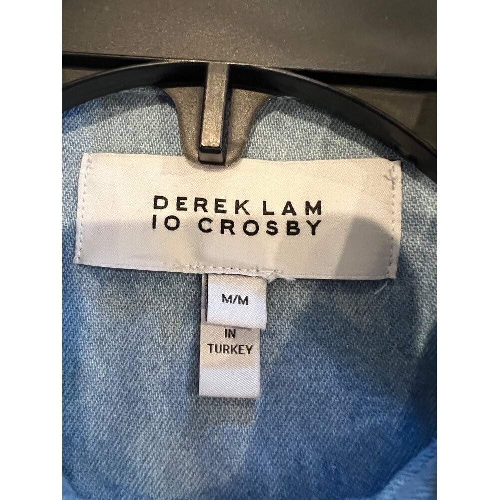 Derek Lam 10 Crosby Wesley Floral Denim Shirt size M - Picture 7 of 9
